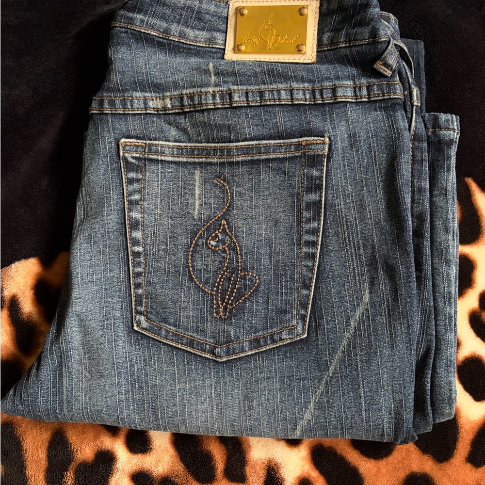 Baby phat Women's Blue Denim Jeans - Embroidered Back Pocket